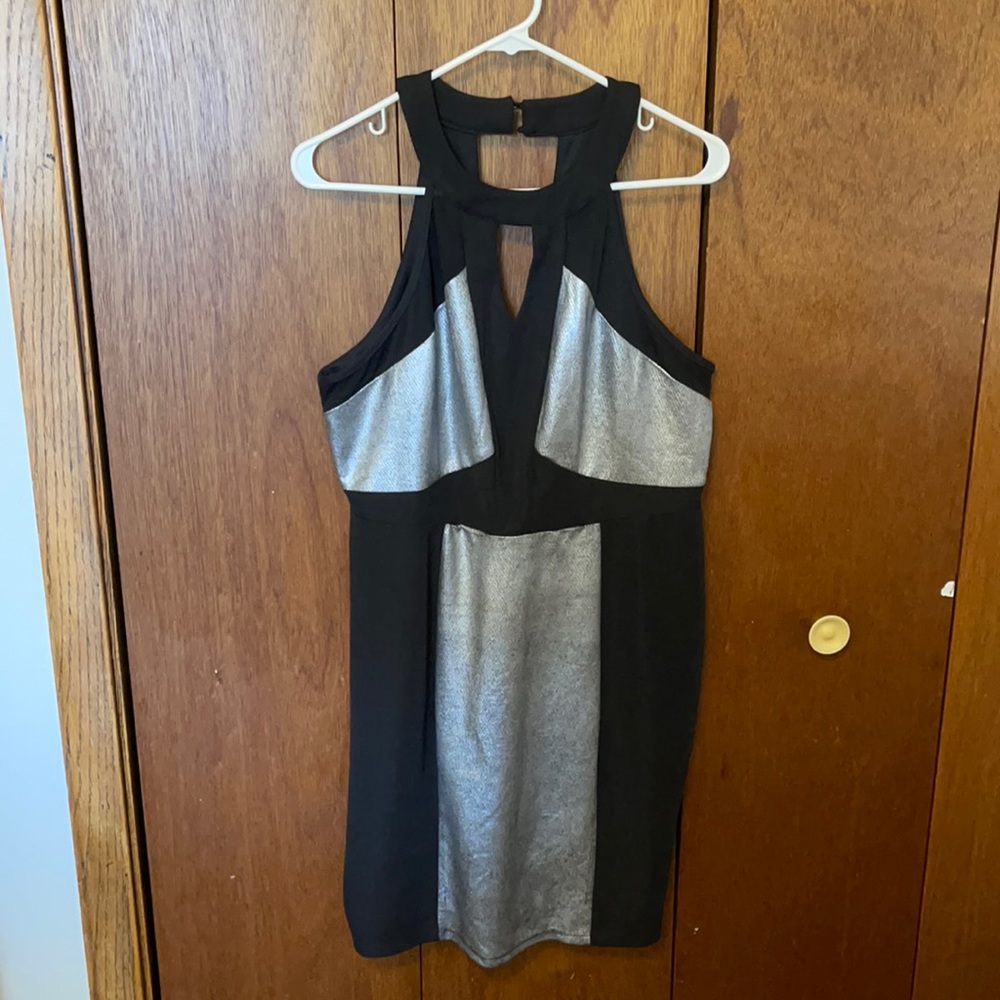 Black & Silver Halter Dress